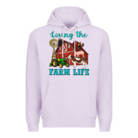 Lilac western loving the farm life barn cow pig rooster tractor wind wheel Premium Hoodie - Artiststas