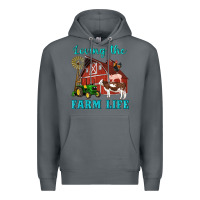 Rock western loving the farm life barn cow pig rooster tractor wind wheel Premium Hoodie - Artiststas