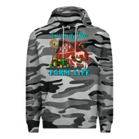 Slate Camo western loving the farm life barn cow pig rooster tractor wind wheel Premium Hoodie - Artiststas