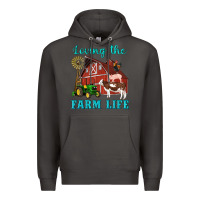 Smoke western loving the farm life barn cow pig rooster tractor wind wheel Premium Hoodie - Artiststas