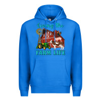 True Royal western loving the farm life barn cow pig rooster tractor wind wheel Premium Hoodie - Artiststas