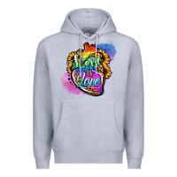 Heather Grey love is love pride Premium Hoodie - Jasminsmagicworld