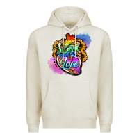 Oatmeal Heather love is love pride Premium Hoodie - Jasminsmagicworld