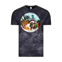 Cloud Black Christmas Pig With Chicken Vintage Tee - FaDigitalArtStudio
