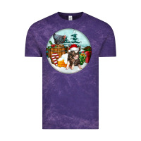 Cloud Purple Christmas Pig With Chicken Vintage Tee - FaDigitalArtStudio