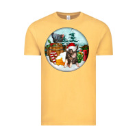 Vintage Mustard Christmas Pig With Chicken Vintage Tee - FaDigitalArtStudio