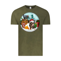 Vintage Olive Christmas Pig With Chicken Vintage Tee - FaDigitalArtStudio