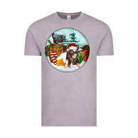 Vintage Zinc Christmas Pig With Chicken Vintage Tee - FaDigitalArtStudio