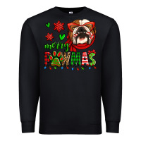Black merry pawmas christmas bulldog Premium Sweatshirt - Jasminsmagicworld