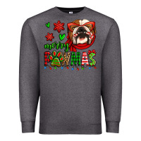 Charcoal Heather merry pawmas christmas bulldog Premium Sweatshirt - Jasminsmagicworld