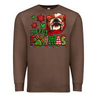 Chestnut merry pawmas christmas bulldog Premium Sweatshirt - Jasminsmagicworld
