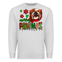 Dove Grey merry pawmas christmas bulldog Premium Sweatshirt - Jasminsmagicworld