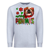 Heather Grey merry pawmas christmas bulldog Premium Sweatshirt - Jasminsmagicworld