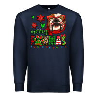 Navy merry pawmas christmas bulldog Premium Sweatshirt - Jasminsmagicworld