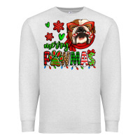 Oatmeal Heather merry pawmas christmas bulldog Premium Sweatshirt - Jasminsmagicworld