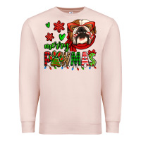 Pale Pink merry pawmas christmas bulldog Premium Sweatshirt - Jasminsmagicworld