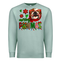 Seafoam merry pawmas christmas bulldog Premium Sweatshirt - Jasminsmagicworld