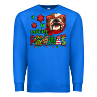 True Royal merry pawmas christmas bulldog Premium Sweatshirt - Jasminsmagicworld