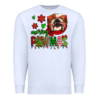 White merry pawmas christmas bulldog Premium Sweatshirt - Jasminsmagicworld