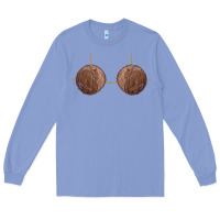 Colony Blue coconut bra easy adult halloween tiki party costume t shirt Long Sleeve Tee - linhVisuals