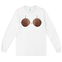 White coconut bra easy adult halloween tiki party costume t shirt Long Sleeve Tee - linhVisuals