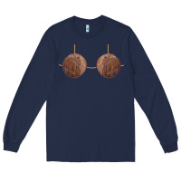 Navy coconut bra easy adult halloween tiki party costume t shirt Long Sleeve Tee - linhVisuals