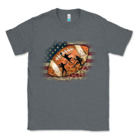 Charcoal Heather American Football Flag Players Classic Tee - CowCowDesign