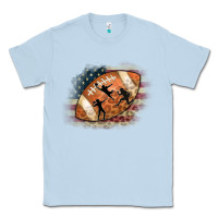 Dusty Blue American Football Flag Players Classic Tee - CowCowDesign