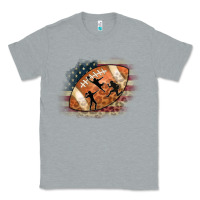 Heather Grey American Football Flag Players Classic Tee - CowCowDesign