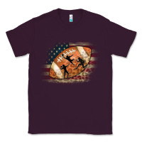 Plum American Football Flag Players Classic Tee - CowCowDesign