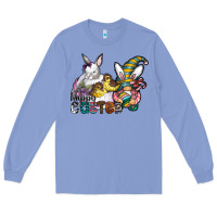 Colony Blue Happy Easter Long Sleeve Tee - CowhideDigitalArt
