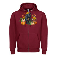 Burgundy Fall black angus Zipper Hoodie - RanaPortraitStore