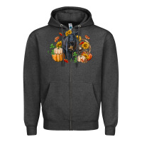 Charcoal Heather Fall black angus Zipper Hoodie - RanaPortraitStore