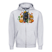Heather Grey Fall black angus Zipper Hoodie - RanaPortraitStore