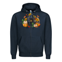 Navy Fall black angus Zipper Hoodie - RanaPortraitStore