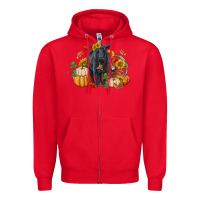 Red Fall black angus Zipper Hoodie - RanaPortraitStore