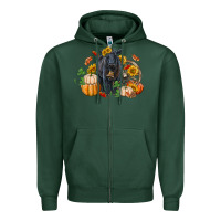 Sports Green Fall black angus Zipper Hoodie - RanaPortraitStore