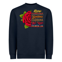 Navy Always chingona sometimes cabrona but never pendej Heavyweight Sweatshirt - RanaPortraitStore