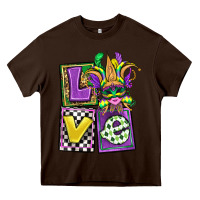 Chocolate Brown love mardi gras Heavy Core Tee - OliviaCreatesArt