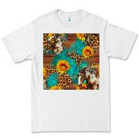 White western horse and sunflower seamless pattern Premium Tee - FaDigitalArtStudio