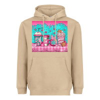 Mushroom pink christmas coffee Heavyweight Hoodie - Jasminsmagicworld