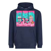 Navy pink christmas coffee Heavyweight Hoodie - Jasminsmagicworld