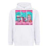 White pink christmas coffee Heavyweight Hoodie - Jasminsmagicworld