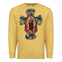 Antique Gold Our Lady Of Guadalupe Cross Premium Sweatshirt - RanaPortraitStore