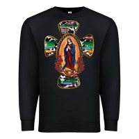 Black Our Lady Of Guadalupe Cross Premium Sweatshirt - RanaPortraitStore