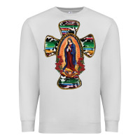 Dove Grey Our Lady Of Guadalupe Cross Premium Sweatshirt - RanaPortraitStore