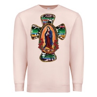 Pale Pink Our Lady Of Guadalupe Cross Premium Sweatshirt - RanaPortraitStore