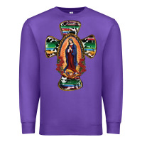 Purple Our Lady Of Guadalupe Cross Premium Sweatshirt - RanaPortraitStore