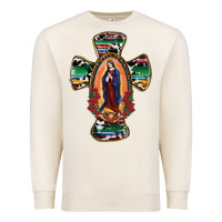 Sandshell Our Lady Of Guadalupe Cross Premium Sweatshirt - RanaPortraitStore