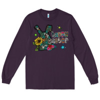 Plum Happy Easter Long Sleeve Tee - CowhideDigitalArt